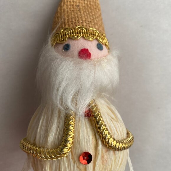 Vintage Mr Christmas Corn Husk Santa Ornament JAPAN 1969 - Picture 1 of 4